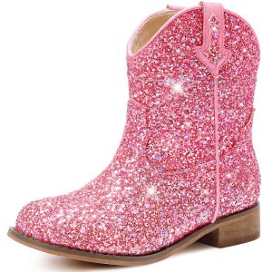Toddler Cowgirl Boots Glitter Girls Cowboy Boots Ankle Toddler Boot Little Kid Western Horse Riding Shoes Party Birthday Dress